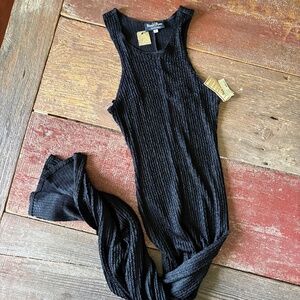 Slinky Black Bisou Bisou Maxi Dress, New With Tags! Size Large